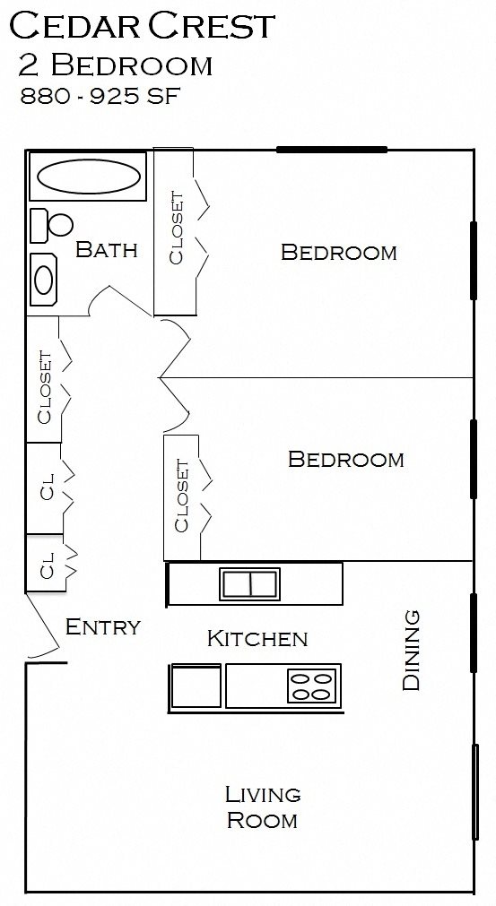 Floor Plans of Cedar Crest Apartments in Bloomington, MN